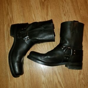 Mens frye leather harness motorcycle boots